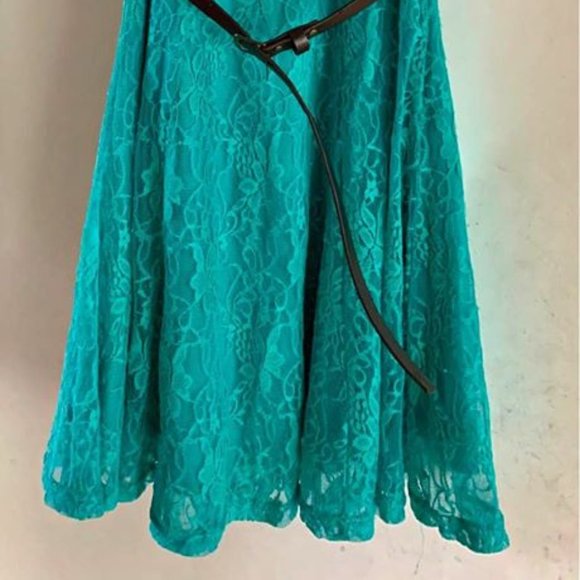 Teal lace mini summer dress - Picture 5 of 5